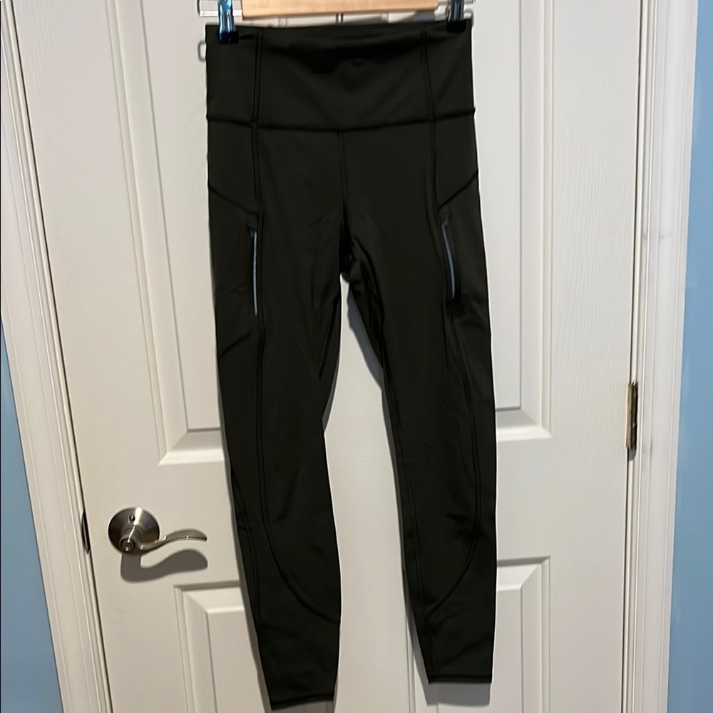 Athleta Rainier Tights (green, cold weather)